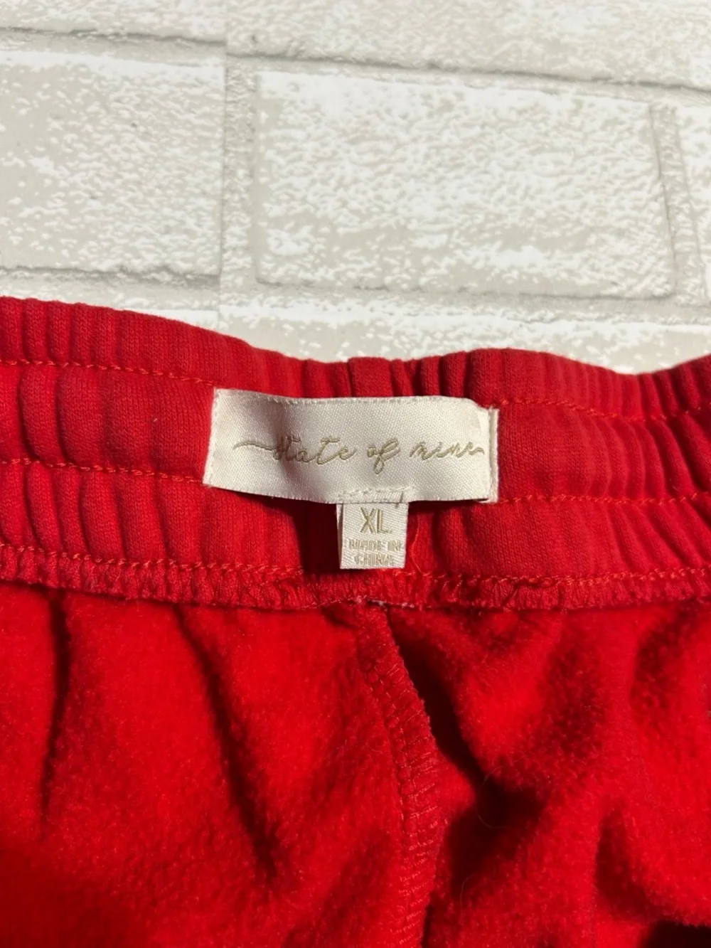 State of Mind Red Athletic Shorts with Bow Accent